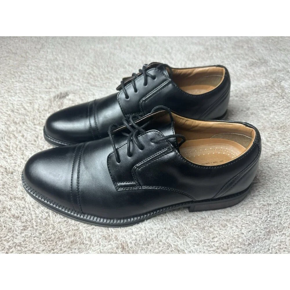 Men Dockers Garfield Cap Toe Oxford Black Size 10 W Width 90-26264